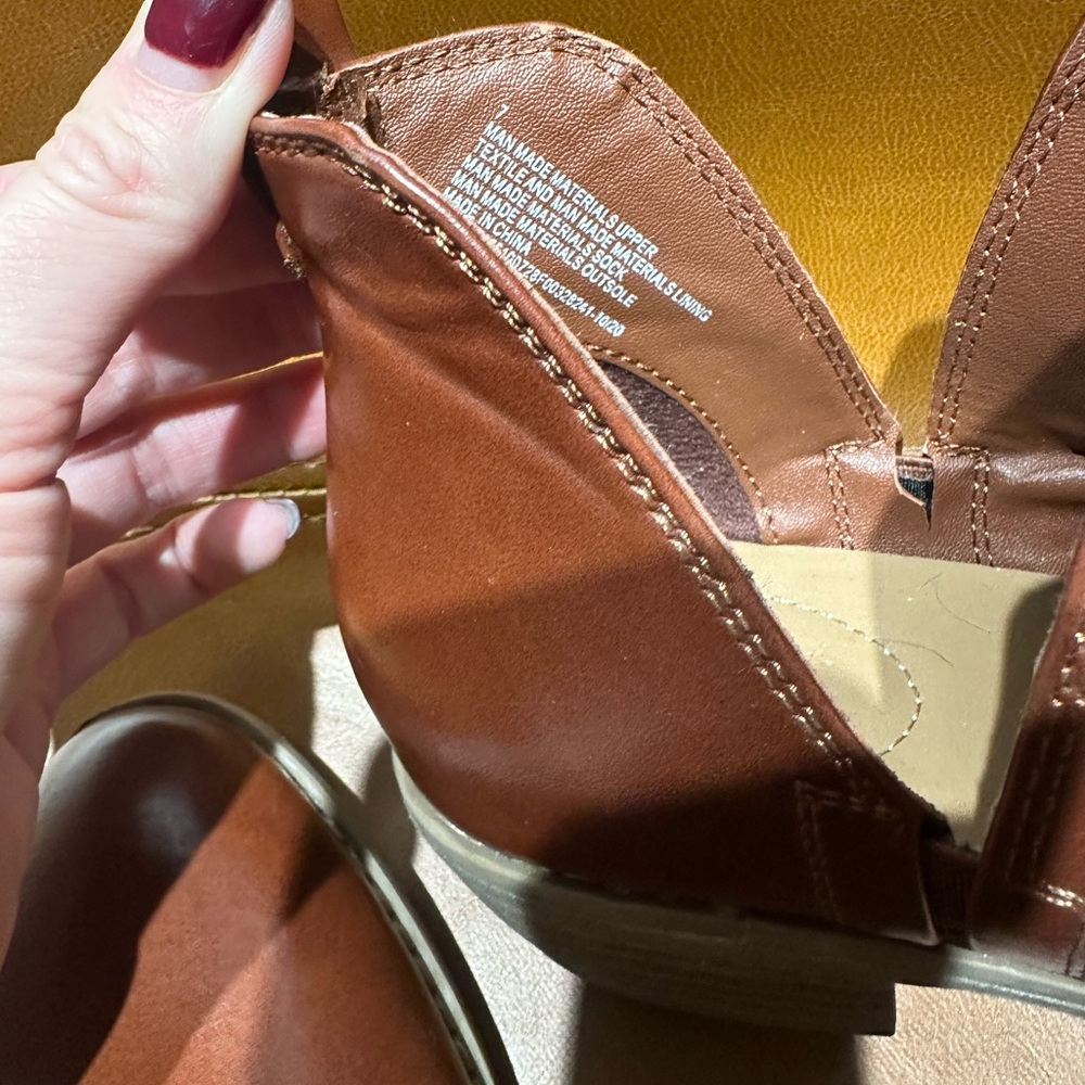 Universal Thread Dark Cognac Booties - image 8